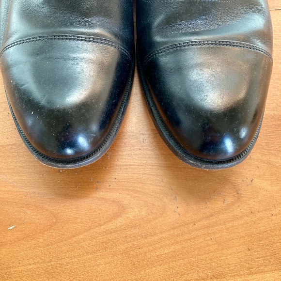Dack’s Black Leather Oxford Dress Shoes with Cap-Toe Design - Picture 3 of 7